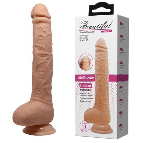 Consolador Gigante Realístico Beautiful Dick Real Deal 28 x 4.2 cm.