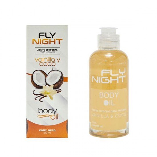 Aceite Para Masajes Aroma Vainilla & Coco Fly Night 100 ml.