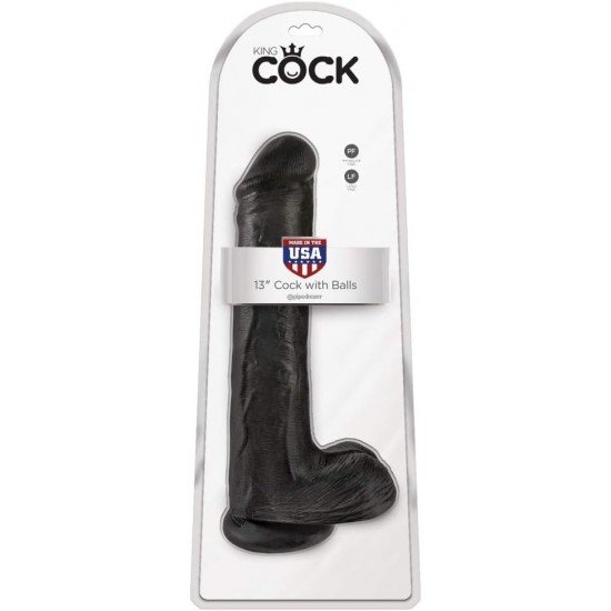 Consolador Gigante King Cock 13" Cock with Balls Black