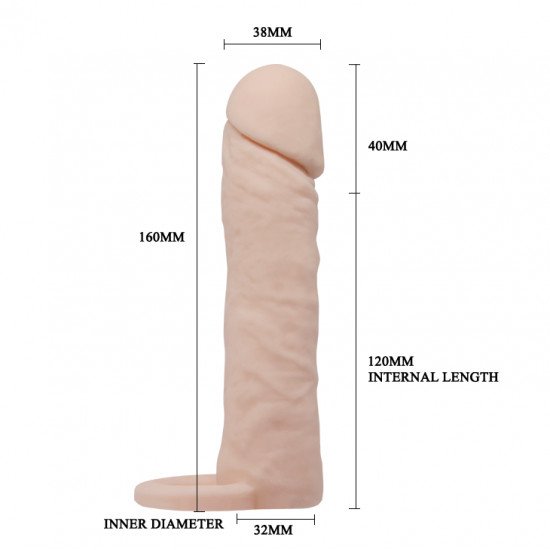 Extensión Para Pene 4 cm. Con Anillo Para Testículos