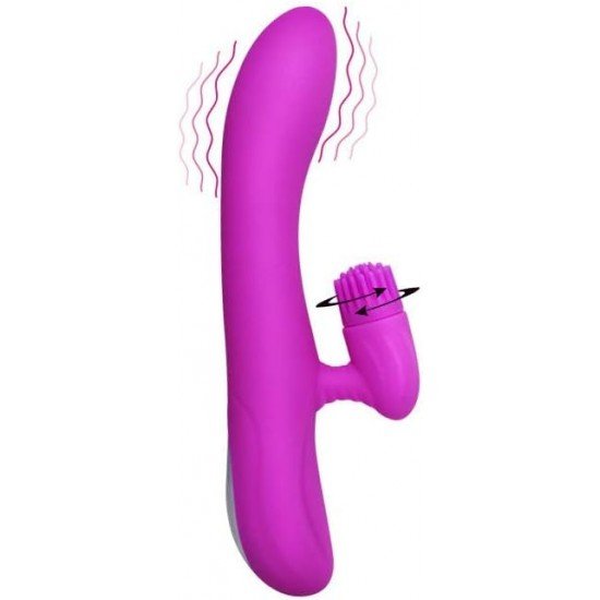 Vibrador Recargable Con Estimulador Rotador Derrick Elton