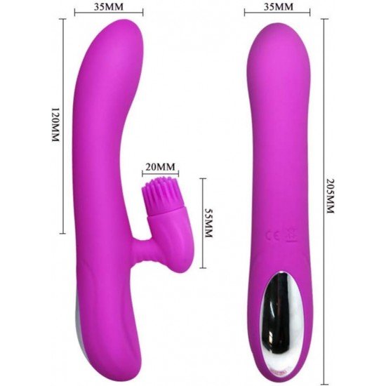 Vibrador Recargable Con Estimulador Rotador Derrick Elton