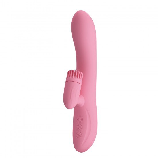 Vibrador Recargable Con Estimulador Rotador Chris