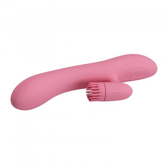 Vibrador Recargable Con Estimulador Rotador Chris