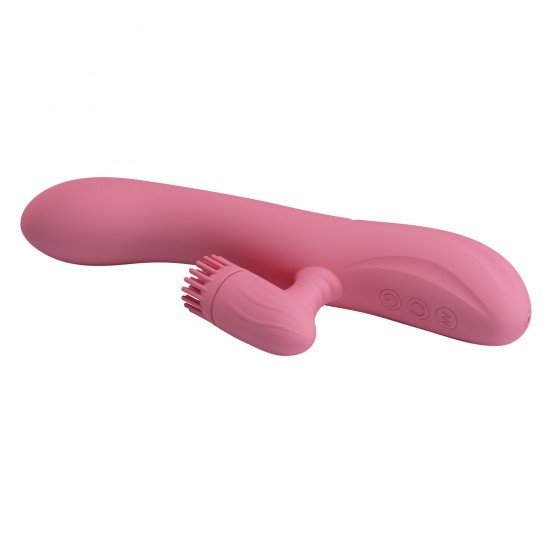 Vibrador Recargable Con Estimulador Rotador Chris