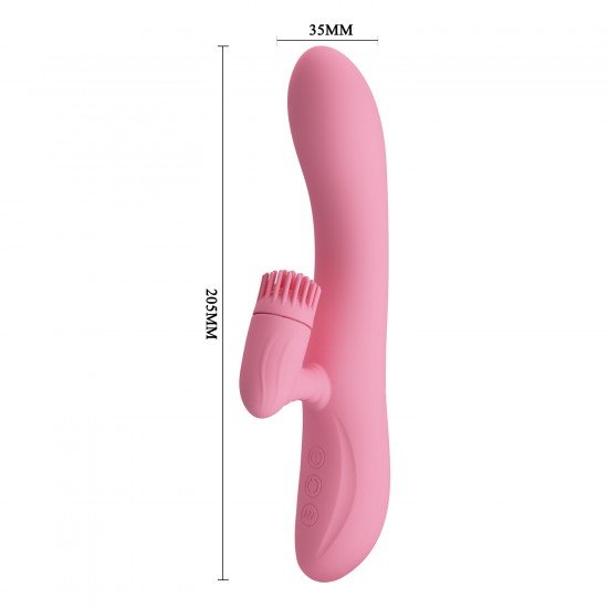 Vibrador Recargable Con Estimulador Rotador Chris