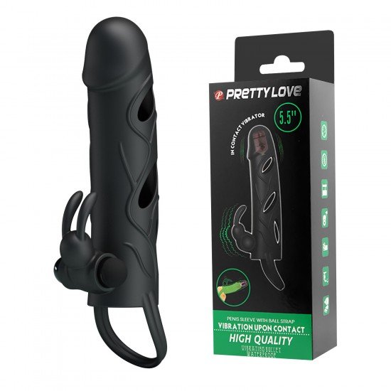 Funda con Vibracion Para Pene y Microvibro Pretty Love 5'5