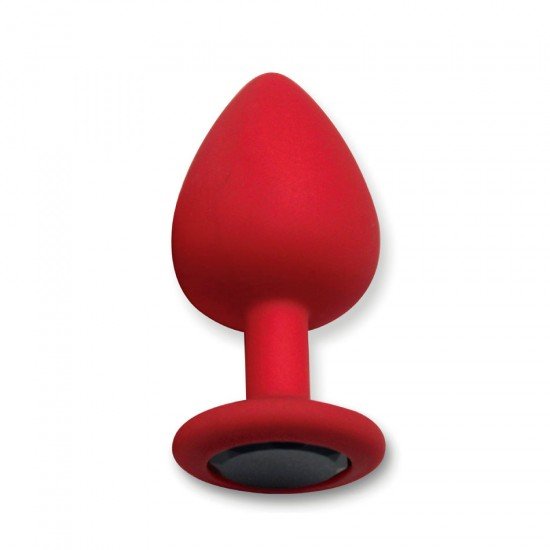 Plug de Silicona Rojo Medium con Joya Anal